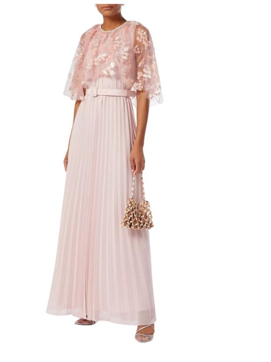 Self-Portrait Dresses & Skirts - SELF-PORTRAIT Blossom Sequin Cape Maxi Dress Blush Pink Chiffon NWT Sz 8.